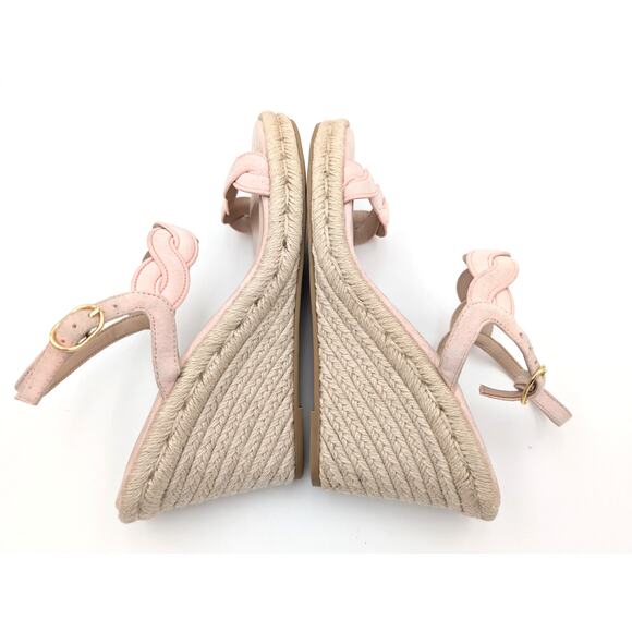 Stuart Weitzman Twist Espadrille Platform Wedge Sandal Rosewater Size US8.5 EU39 - Picture 7 of 9